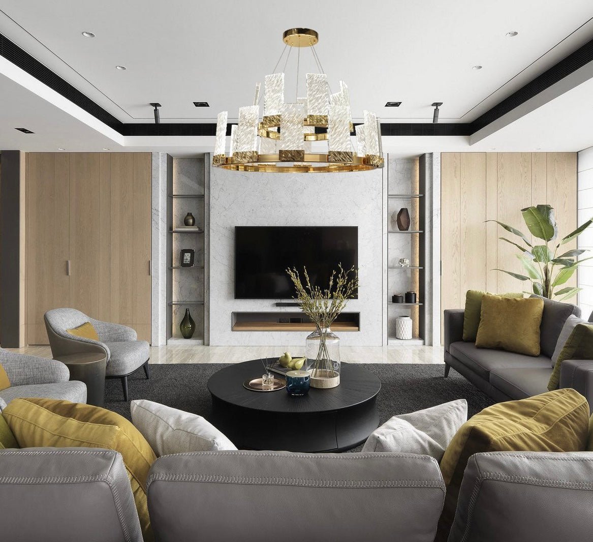 Round LED Glass Pendant Lights