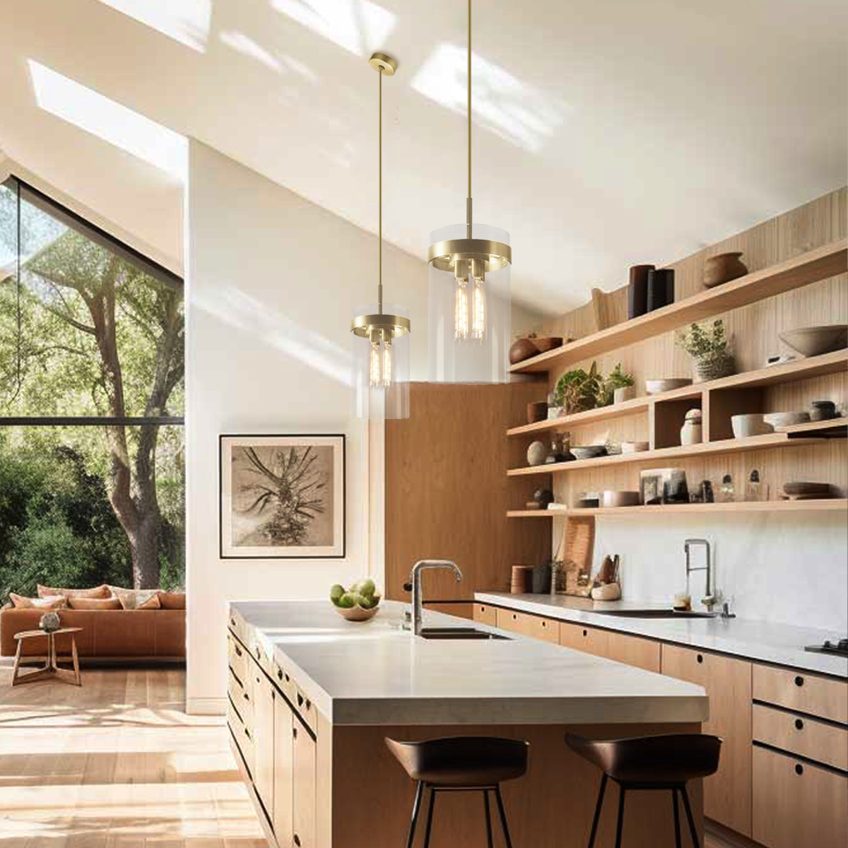 Cylinder Glass Pendant Lights