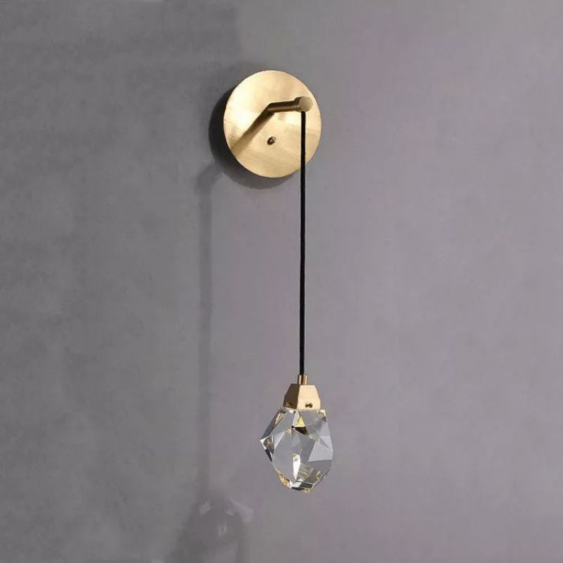 Faceted Crystal Prisms Wall Sconce