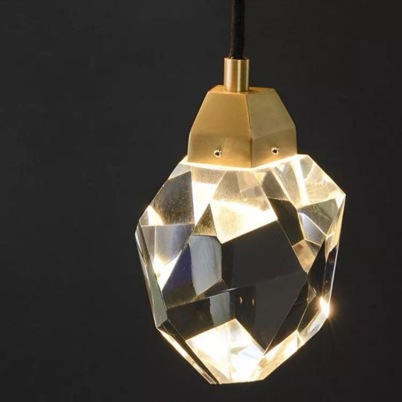Faceted Crystal Prisms Wall Sconce