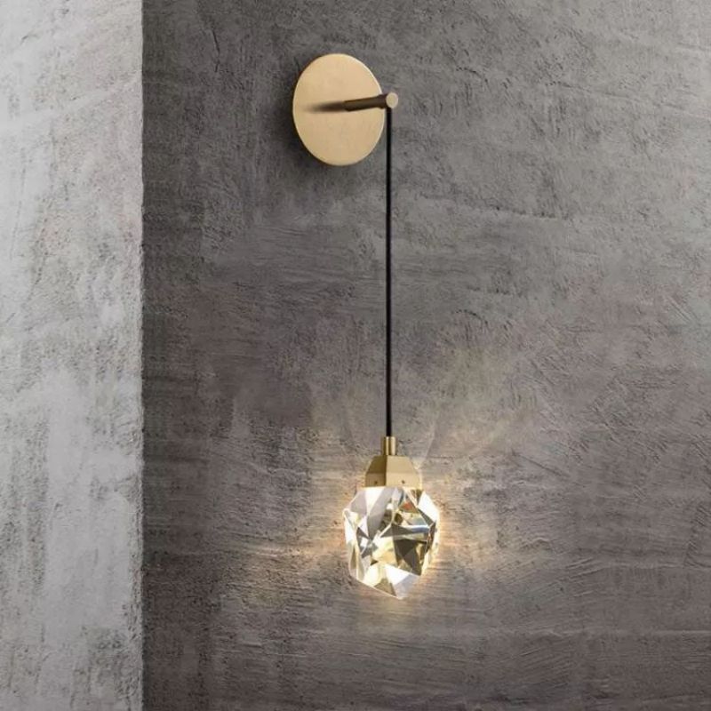 Faceted Crystal Prisms Wall Sconce
