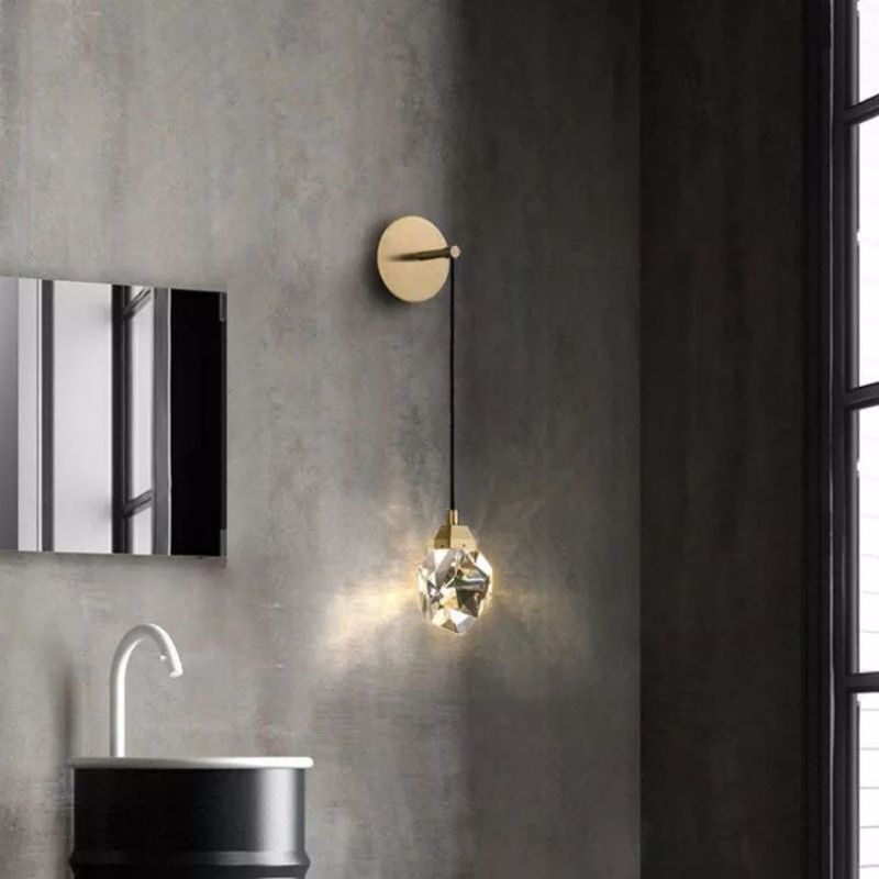 Faceted Crystal Prisms Wall Sconce