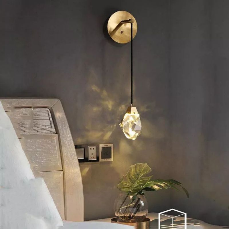 Faceted Crystal Prisms Wall Sconce