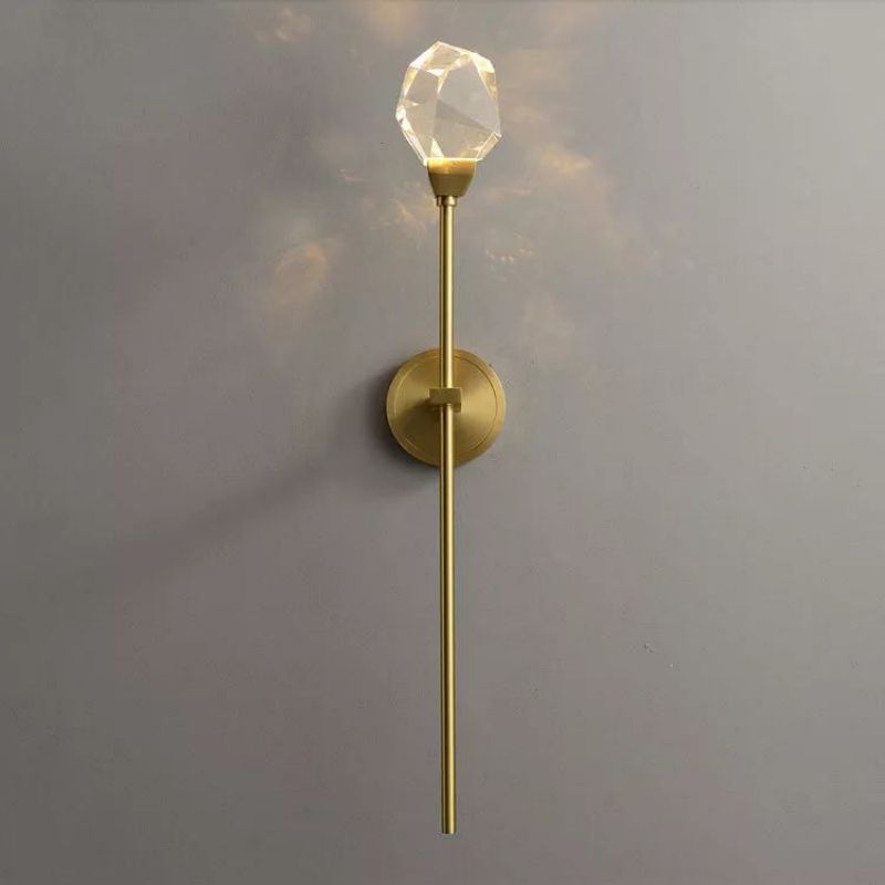 Faceted Crystal Prisms Wall Sconce (Rod)