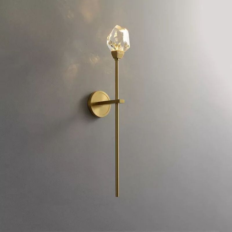 Faceted Crystal Prisms Wall Sconce (Rod)