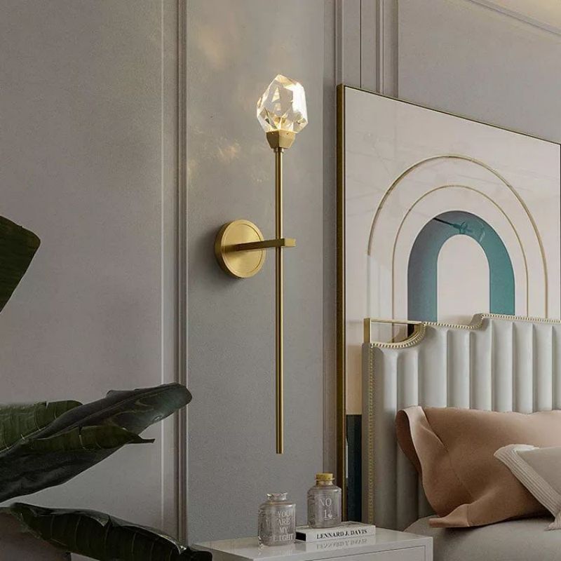 Faceted Crystal Prisms Wall Sconce (Rod)